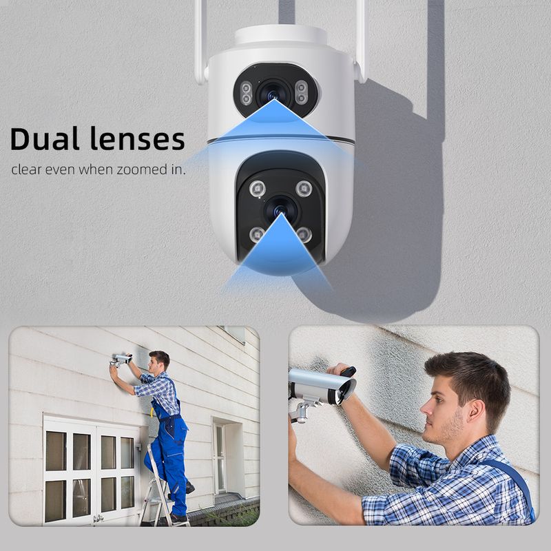 ICSEE Gun Ball Fernglas 8MP HD Drahtlose WiFi Ball Kamera Innen Und Außen Wasserdichte Dual Licht Kamera Remote Lagerung_voghion.com
