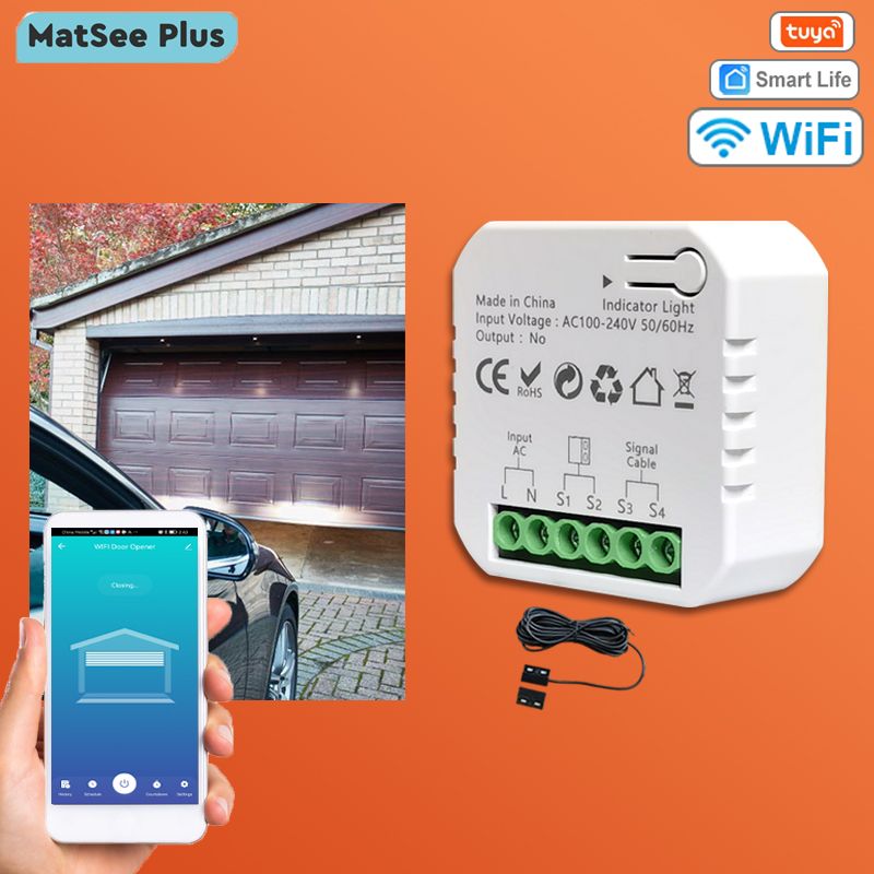 Tuya Smart Life WiFi Kontroler otvarača garažnih vrata Monitor sa suhim kontaktom Sigurnosni daljinski upravljač Bez čvorišta Podržava Alexa_voghion.com