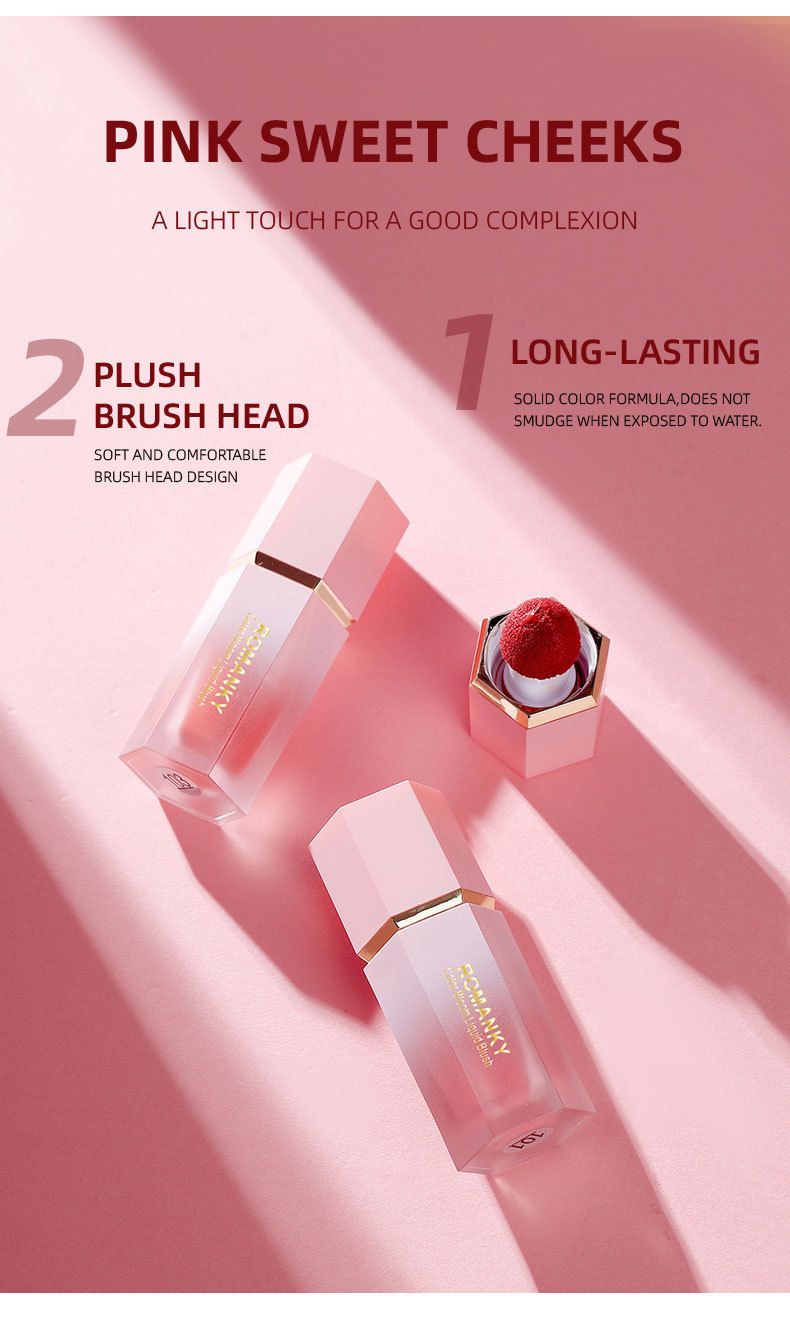 New 8-Color Hexagonal Liquid Set Gift Box Cream Rouge Matte Moisturizing Blush Makeup_voghion.com