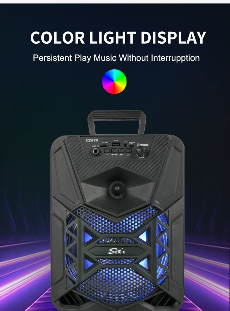 ZQS8152 Prijenosni zvučnik Šareni vanjski Square Dance Sound Box Vanjski veliki volumen Bluetooth mali audio_voghion.com