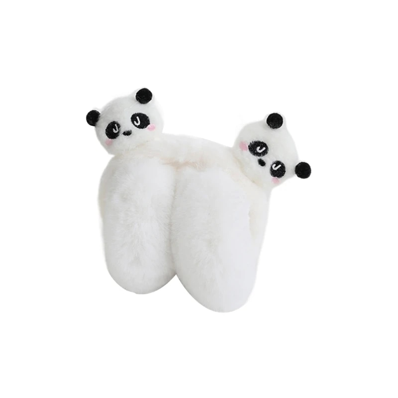 Încălzitoare de urechi moi și cu panda de pluș, activități în aer liber de iarnă, vă țin de cald pe vreme rece pentru Halloween_voghion.com