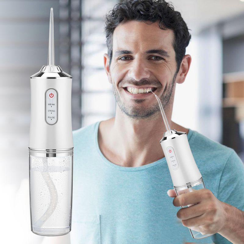 Mutes irrigator USB uzlādējams ūdens flosser pārnēsājams zobu ūdens strūkla 220 ml ūdens tvertnes zobu tīrītājs Irrigador Bucal IPX7_voghion.com