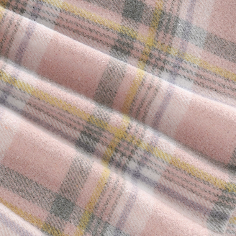 Herbstliches neues kariertes Woll-Rüschen-Langarm-Herbstkleid für Mädchen_voghion.com