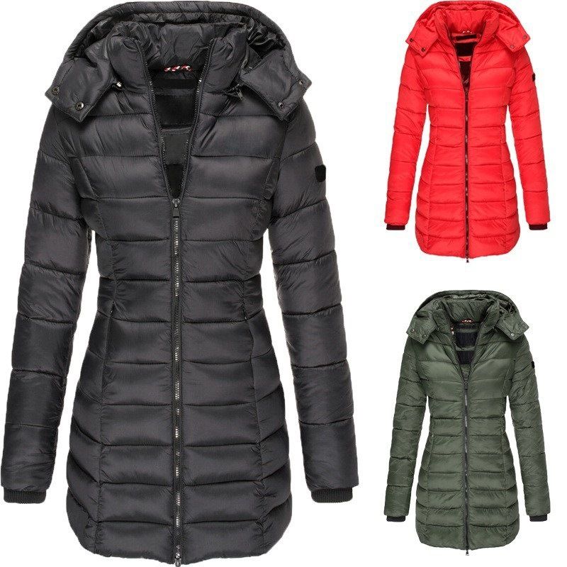 Elegant Winter Women's Long Puffer Coat With Slim Fit, Warm Cotton Filling, And Stylish Trench Design – Available In 7 Classic Colors (S-XXXL)_voghion.com