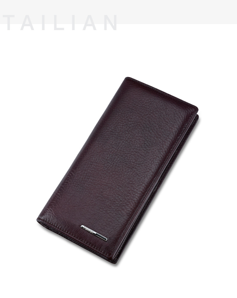 Echtes Rindsleder Herren Geldbörse Business Anzug Multi-Card Lange Geldbörse_voghion.com