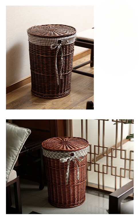 Rattan Weide gewebt Schmutzkorb Chun Jia Home Kleidung Aufbewahrungskorb Spielzeug Organizer Box_voghion.com