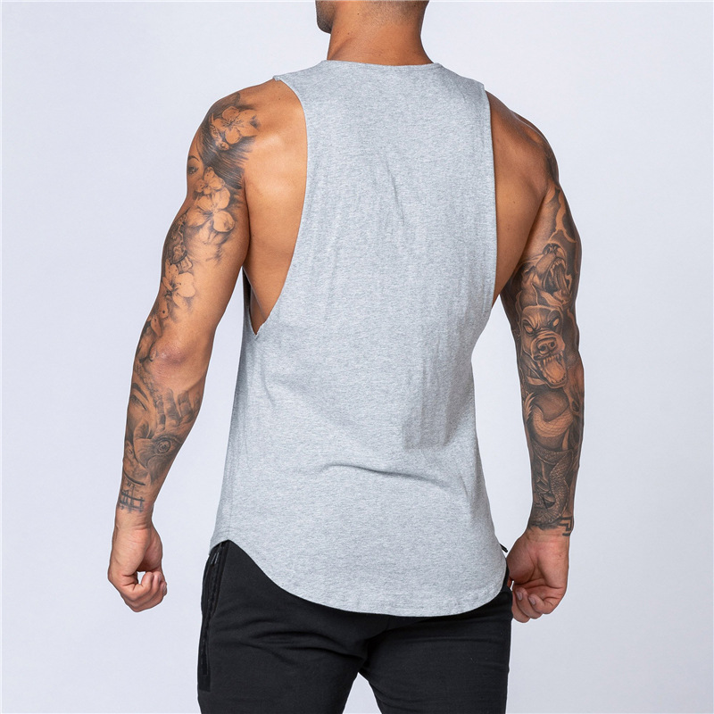 New Summer Loose Sweetheart Tank Top Men's Gym Men Letter Printing Fitness Sleeveless Tank Top Cotton_voghion.com