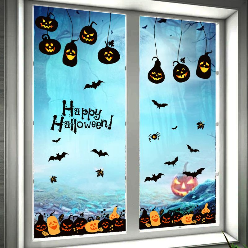 Teufel Kürbis Fledermaus Halloween Aufkleber Wohnzimmer Urlaub Dekoration Wandaufkleber_voghion.com