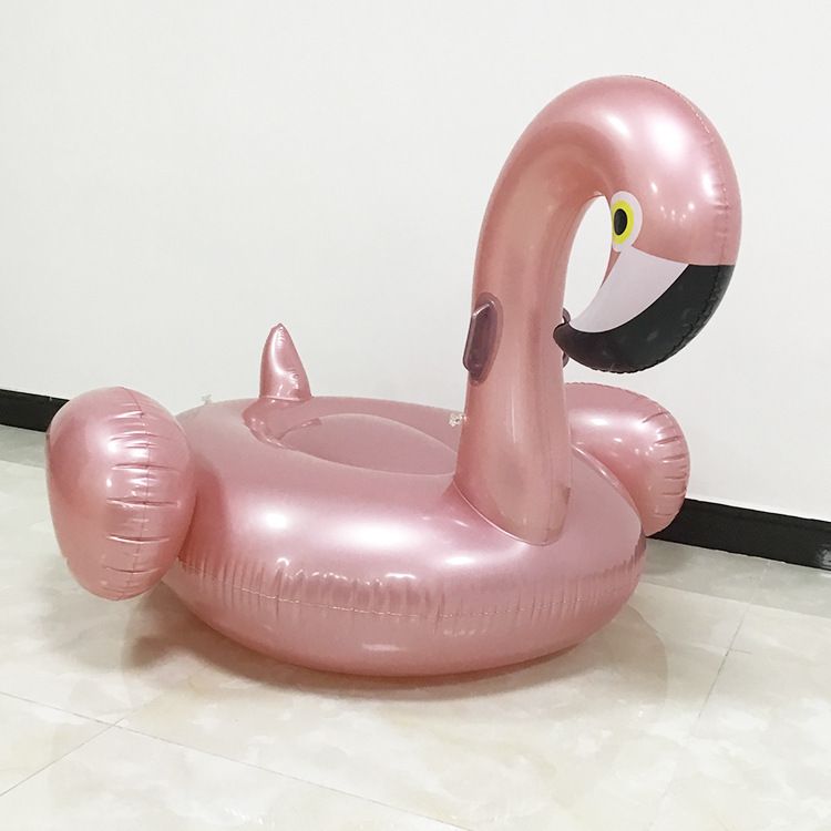 Aufblasbarer Flamingo-Pool-Schwimmring – Riesige 190 cm große Roségold-Liege für Erwachsene, hochwertiges, verdicktes Design_voghion.com