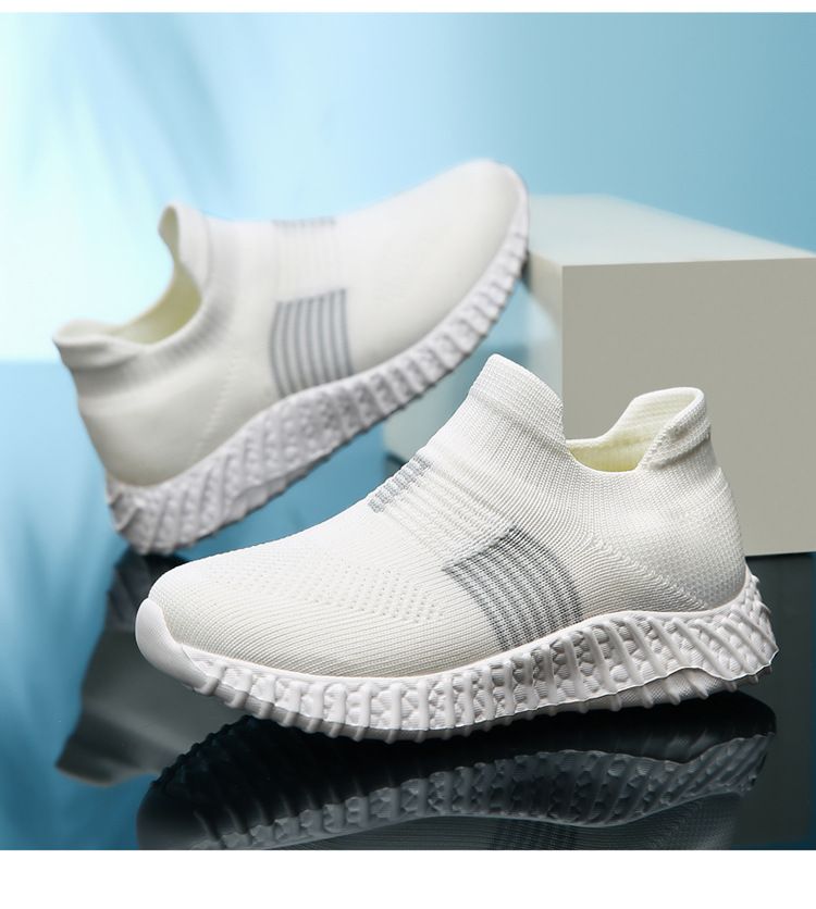 Kids' shoes Boys' slip on shoes slip on socks shoes, flying woven breathable and lightweight children's shoes, casual and versatile sports shoes_voghion.com