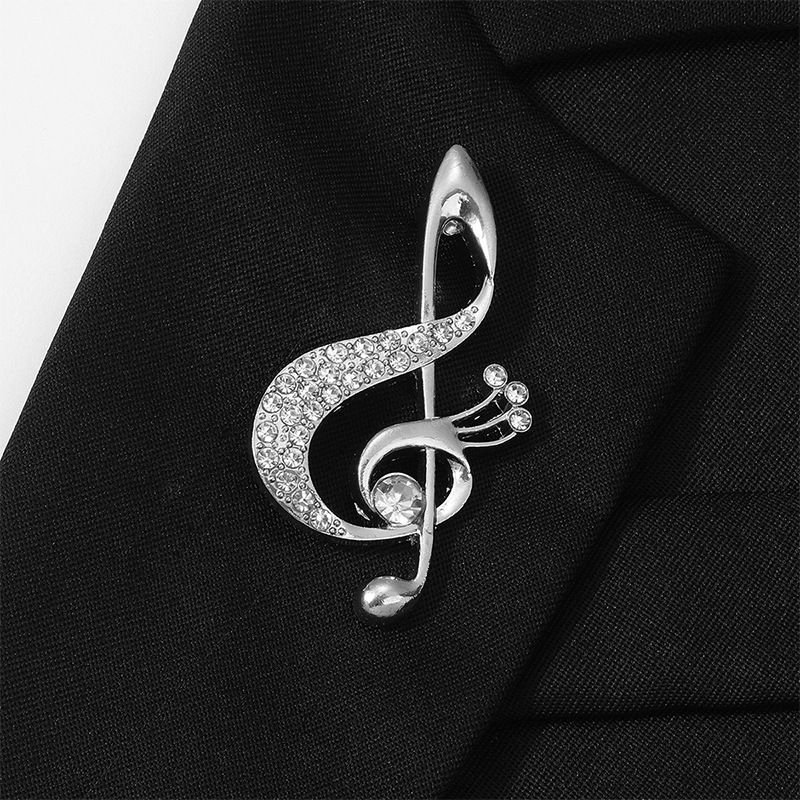 Spilla con nota musicale di design di nicchia, spilla in lega di lusso leggera ad alto senso, moda versatile, fibbia anti-luce, accessori per abbigliamento_voghion.com
