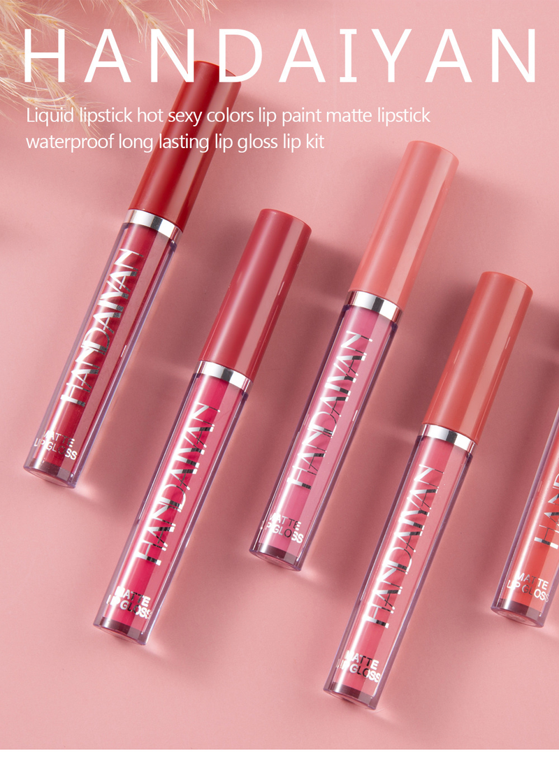 HANDAIYAN Misty Liquid Lipstick Matte Non Staying Cup Color Lip Glaze_voghion.com