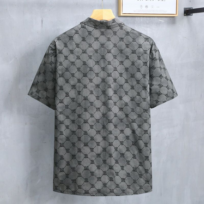 Camicia casual estiva a maniche corte con stampa tie-dye e fiori, taglie forti, da uomo_voghion.com