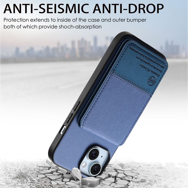 Custodia TechGlobe compatibile con iPhone 17 in similpelle, anti-magnetica, con porta carte RFID_voghion.com
