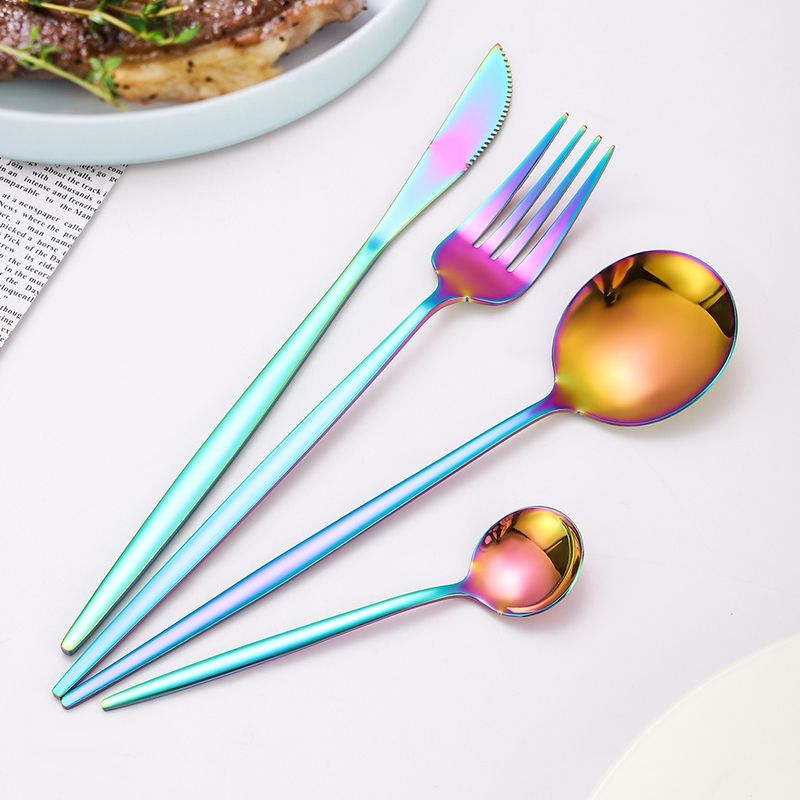 Riunione di famiglia, cibo occidentale, 6 persone, set di posate in acciaio inossidabile da 24 pezzi, coltello da bistecca, forchetta, cucchiaio_voghion.com