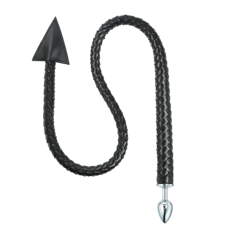 Black Sex Products PU Horsewhip Triangle Leather Whip Anal Plug Toy Flirting Sm Alternative Multi-purpose Whip_voghion.com