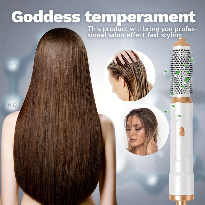 5-an-1 Hot Air Pinsel Set mat austauschbare Pinselkäpp, Hoer Dryer Styling Tool, Kaddoe fir Fraen, Mammendag Kaddo_voghion.com