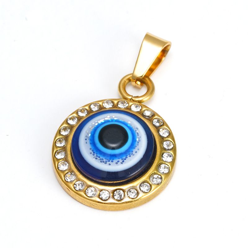 Collana con ciondolo a forma di occhio di diavolo con diamanti e occhio turco islamico in acciaio inossidabile del Medio Oriente, da donna_voghion.com