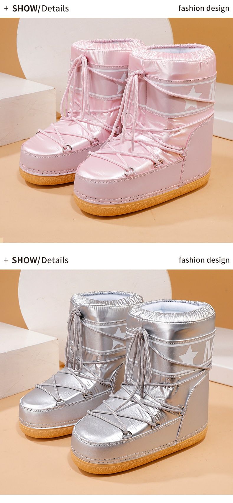 Voyage Walking In Series Cross-Border Trade Space For Women Winter Travel Ski Waterproof Non-Slip Mid-Calf Snow Boots_voghion.com