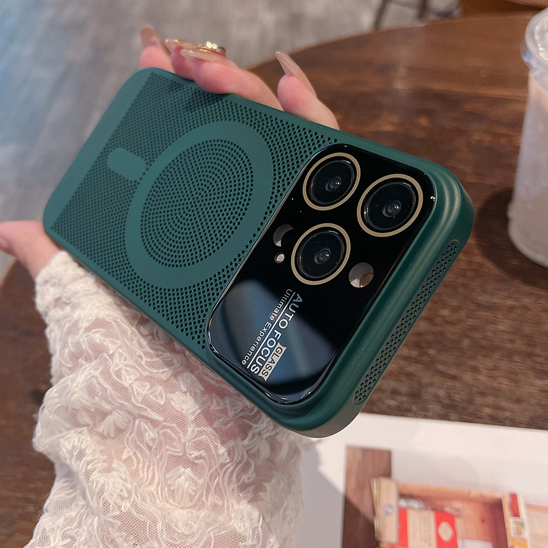 Magnetic Magsafe Case for iPhone 15 14 13 12 11 Pro Max Cooling Mesh Heat Dissipation Vision Wireless Charge Cover_voghion.com