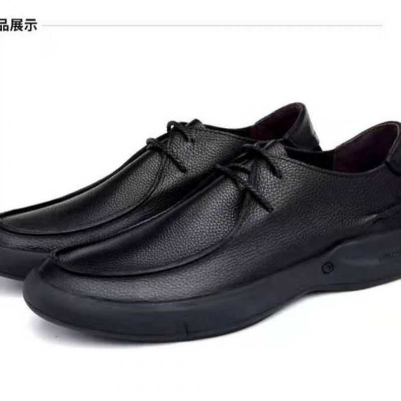 Scarpe da uomo estive in pelle, traspiranti, casual, spesse, con suola morbida, adatte a uomini di mezza età_voghion.com