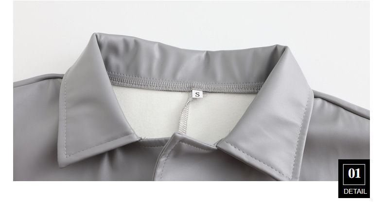 Pánská dlouhá bunda z umělé kůže pro větší velikosti - kabát s klopou | Rozšířené velikosti XXL-5XL_voghion.com