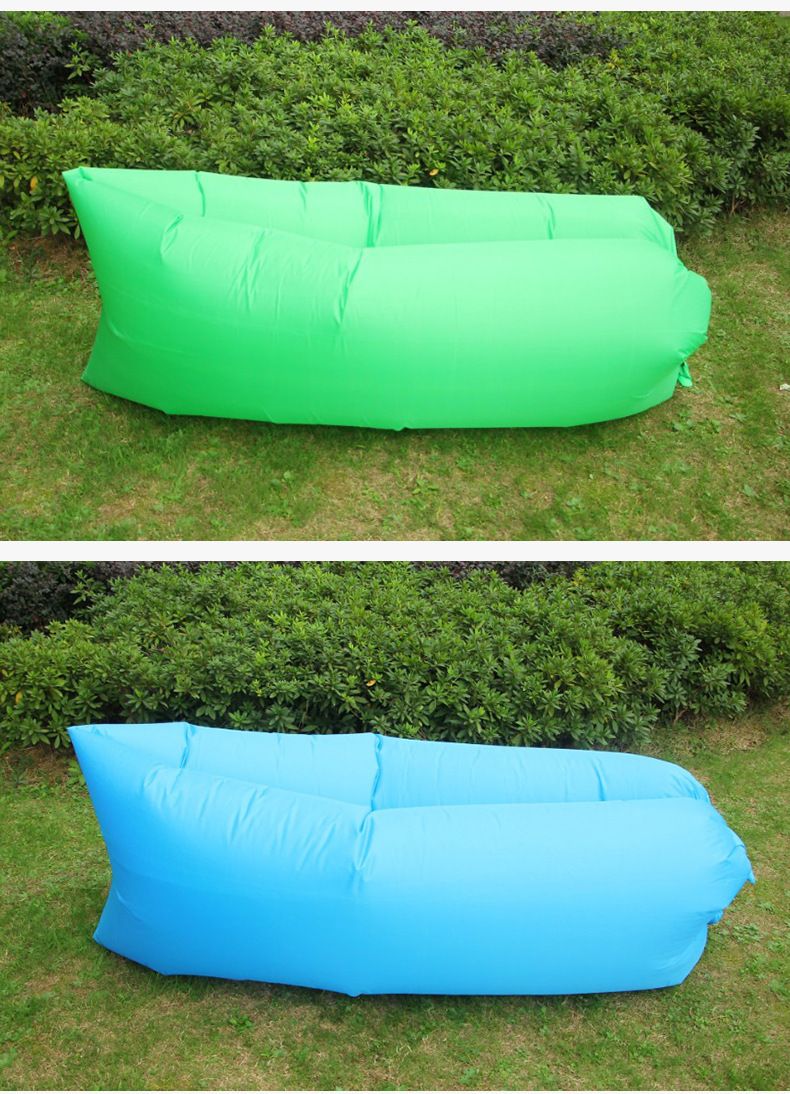Outdoor Portable Lazy Inflatable Sofa Camping Beach Grass Park Air Bed Single Sleeping Bag_voghion.com