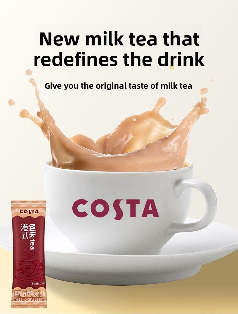 COSTA Milk Tea Instant Drink Mix - Jasmine Snow Bud & Hong Kong Style, 6 Sachets Per Box, Perfect For Afternoon Tea & Quick Refreshment_voghion.com