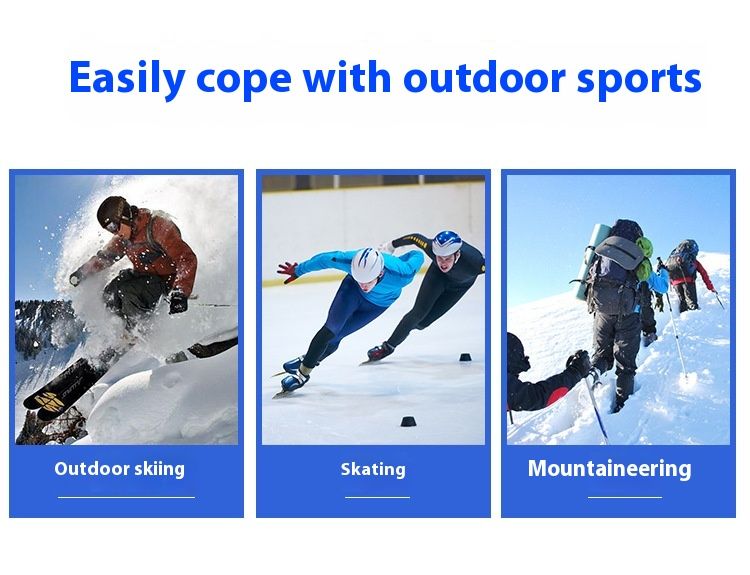 Calzino da sci lungo per sport all'aria aperta, calzino da alpinismo spesso, fondo in asciugamano per assorbimento del sudore, calore e_voghion.com