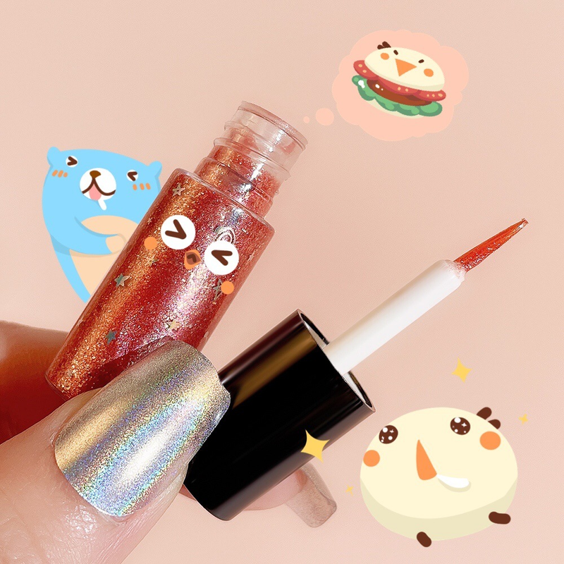 Cores líquidas 5 sombra destaque lantejoulas glitter sombra de olho perolado deitado bicho da seda à prova dwaterproof água lasti_voghion.com