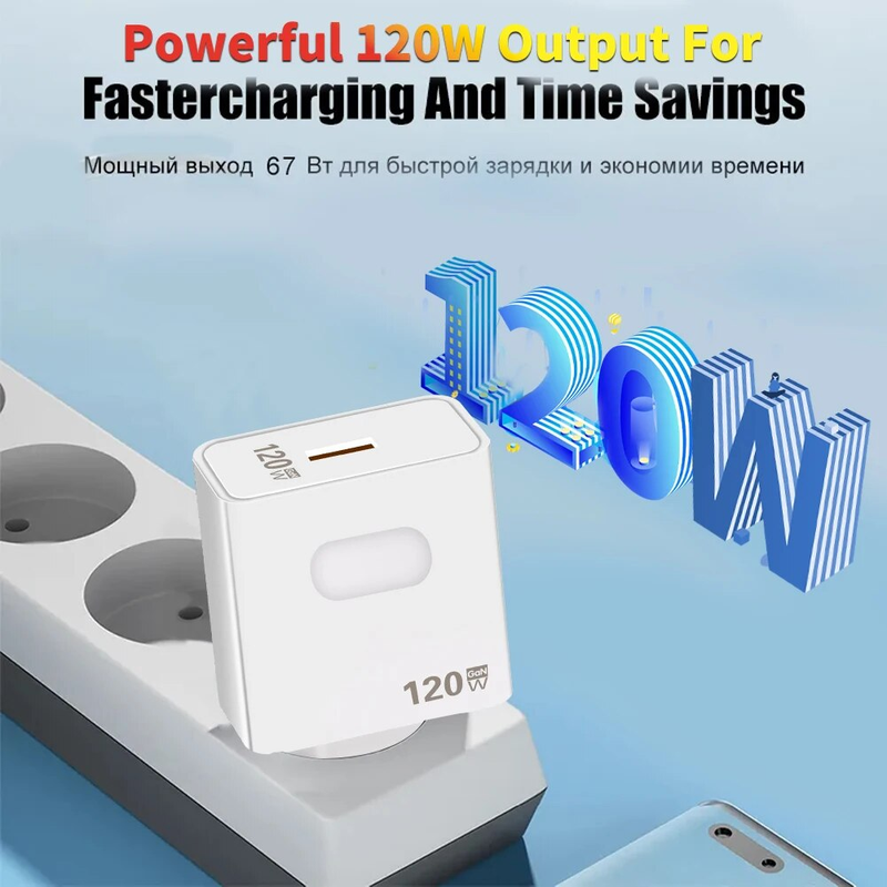 120W GaN USB-oplader, snellader 3.0, type C-kabel, mobiele telefoonoplader, adapter voor Xiaomi, Samsung iPhone-oplader_voghion.com