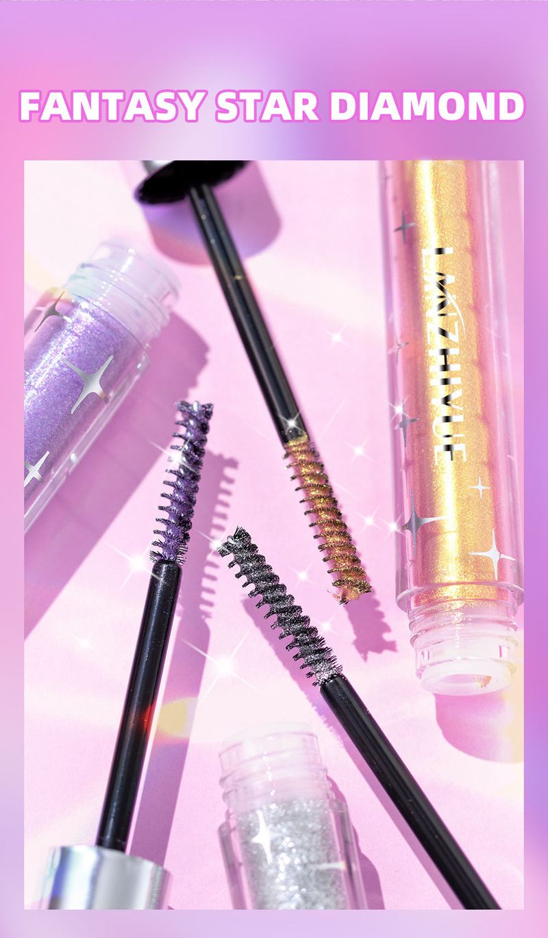 Mascara Shining Broken Diamond Heart Machine Mascara Sequins Flash Snow Waterproof Non Smudge Mascara_voghion.com