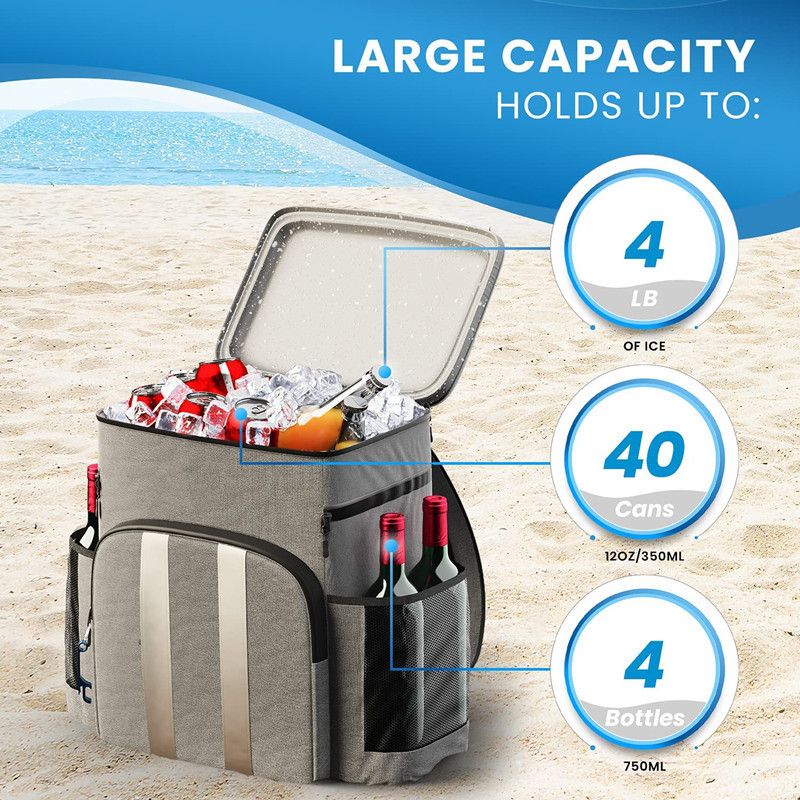 Große Kapazität Rucksack Kühler Leichte wasserdichte Isolierung Tasche Outdoor Picknick Tasche_voghion.com