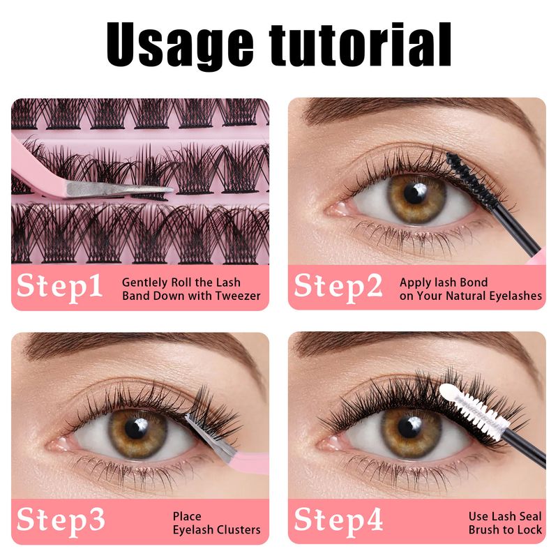 False Eyelashes Single Cluster Segmented False Eyelash Extension Set 8 16mm D Curled Curling All Match Daily False Eyelashes_voghion.com