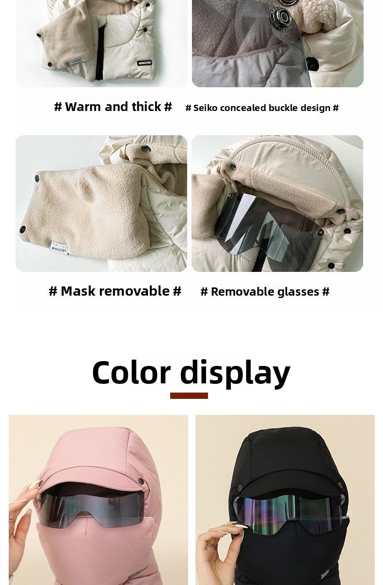 Protezione per il viso essenziale, unisex, per sci, ciclismo, bici elettrica, spessa, foderata in pile invernale, resistente al freddo, Lei Feng_voghion.com