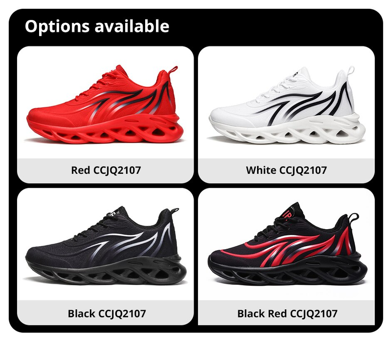 Moda Koşu Ayakkabıları Erkekler Alev Baskılı Sneakers Örgü Atletik Spor Bıçak Yastıklama Koşu Eğitmenler Hafif_voghion.com