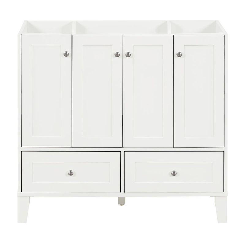 36'' Bathroom Vanity without Countertop,Solid Wood Frame Bathroom Storage Cabinet Only, Freestanding Vanity with 4 Soft Closing Doors& 2 Drawers_voghion.com