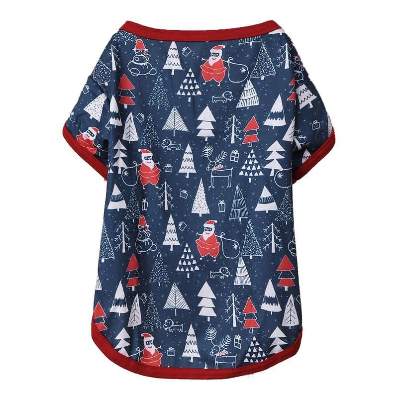 Ubranka dla psa na Boże Narodzenie Święty Mikołaj Czerwony Zielony cienki oddychający T-shirt dla zwierząt Teddy mały szczeniak Sznaucer ubranka dla psa_voghion.com
