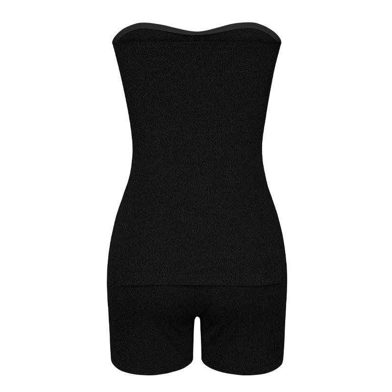Women's knitted pit strip solid color fashion casual suit_voghion.com