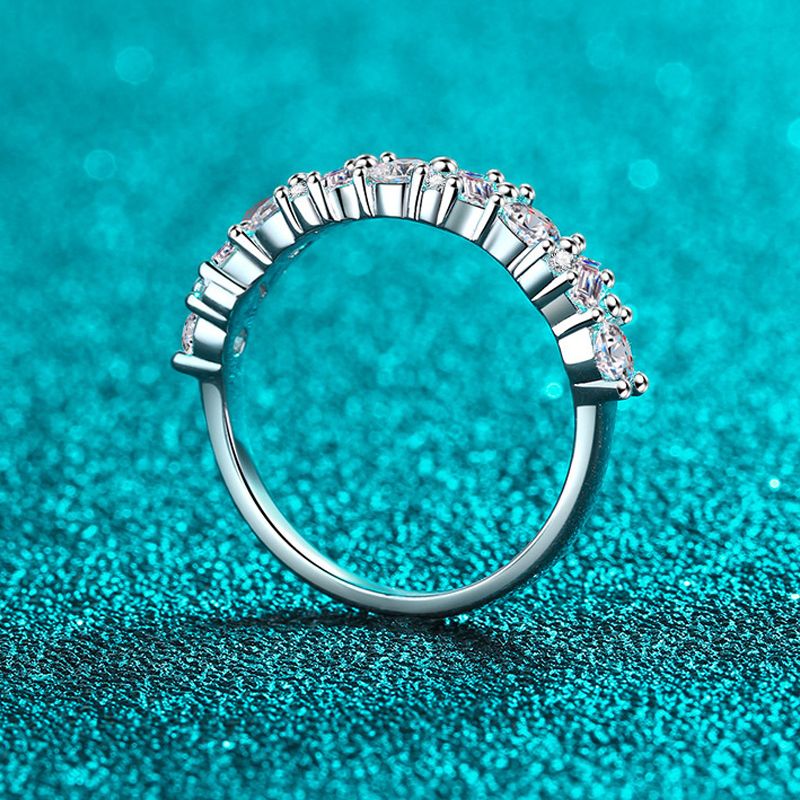 Ready Stock Smyoue Insgesamt 0,9 ct Smaragd/runde Cut Moissanite Ring für Frauen Sparkling Hochzeit Halb Enternity Band Sterling Sier_voghion.com