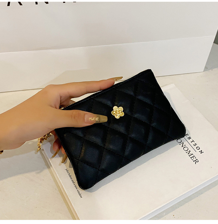 2023 kleine Brieftasche für Damen, kurzer Abschnitt, dünn, neuer Führerschein, Schlüsseltasche, Kartenhalter, Kamelie-Diamant-Reißverschluss, Münztasche_voghion.com
