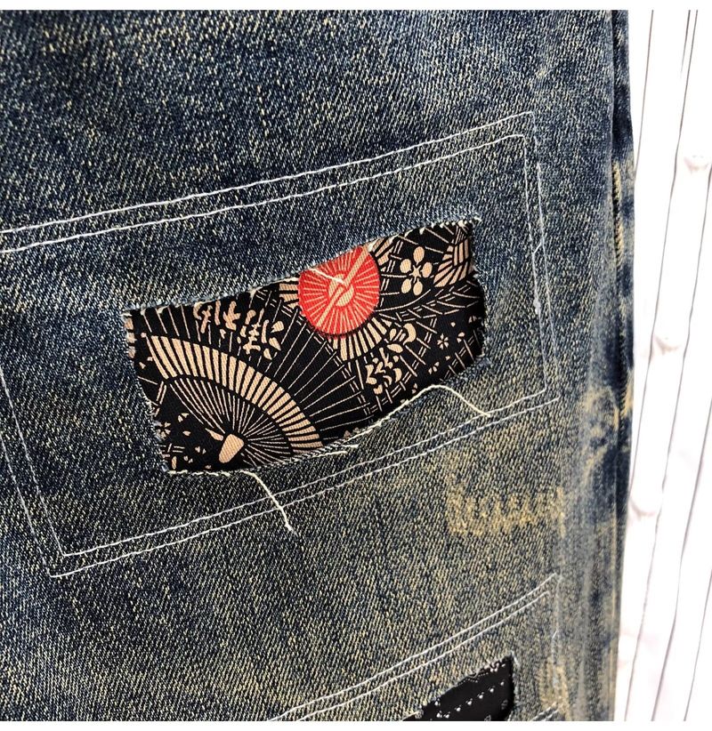 Vīriešu apģērbi High street modes zīmols retro hole džinsi brīvi harēms vīriešu pavasaris un rudens jauns personības trends patch bikses vīriešiem_voghion.com