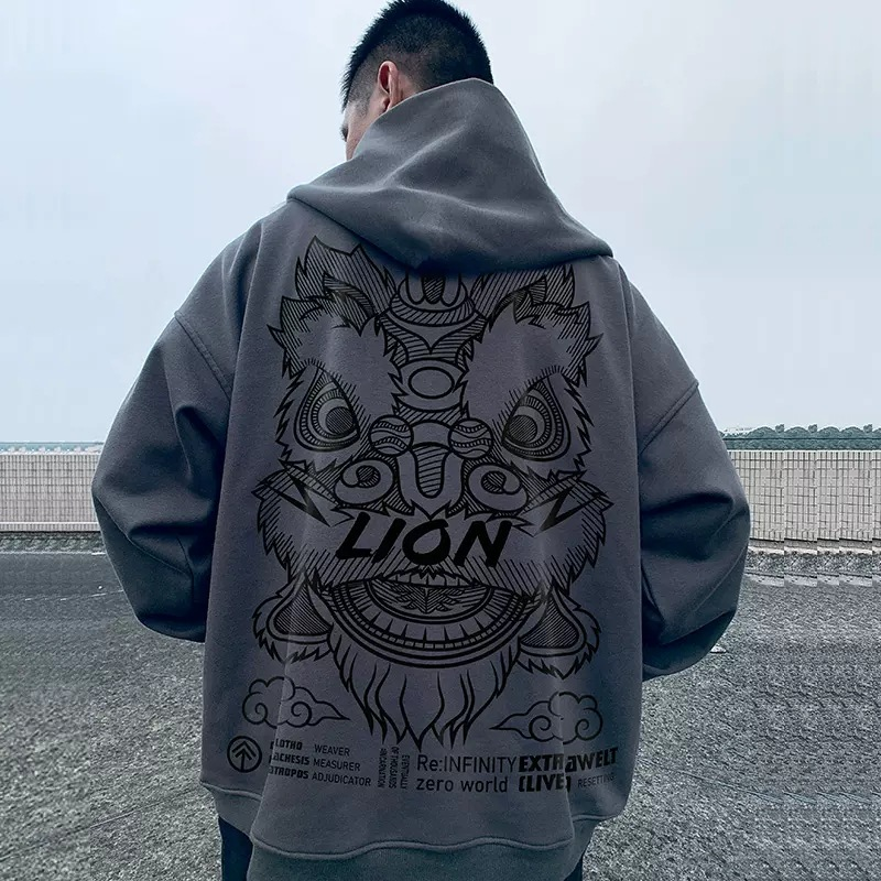 Felpa con cappuccio con cerniera di marca taglie forti Abito da coppia Primavera e autunno Maglione cardigan alla moda da uomo grasso_voghion.com