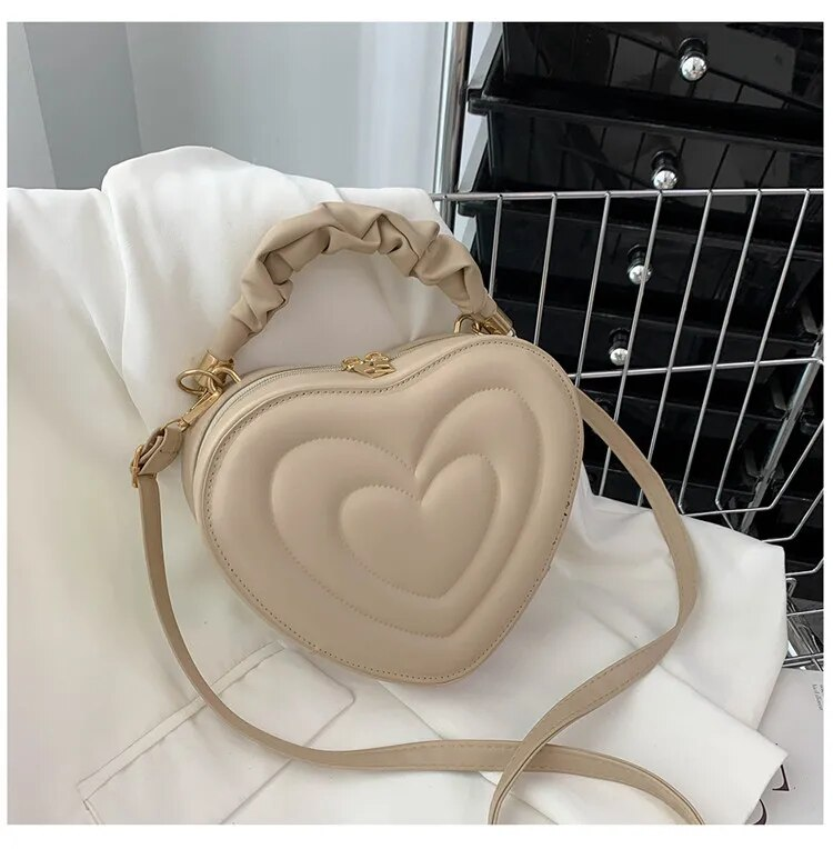 Borse a tracolla firmate a forma di cuore a forma di cuore di amore alla moda Borse a tracolla firmate per donna Borsa con manico superiore in pelle PU solida_voghion.com