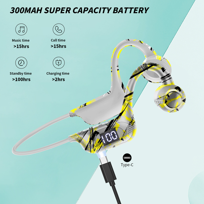 Nouveau casque Bluetooth sans fil à conduction osseuse AKZ-G9 Tuya, carte enfichable, affichage numérique, crochet d'oreille, casque sans fil_voghion.com