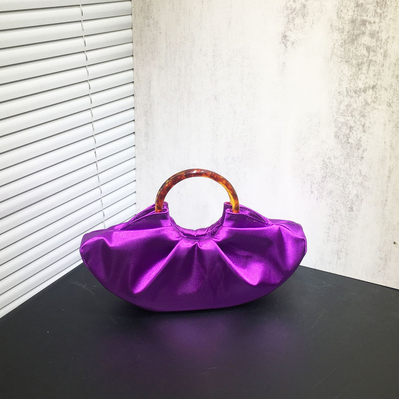 Nuova borsa di nicchia alla moda del 2023 per le donne, borsa a mano in seta stropicciata, borsa da sera estiva da donna_voghion.com