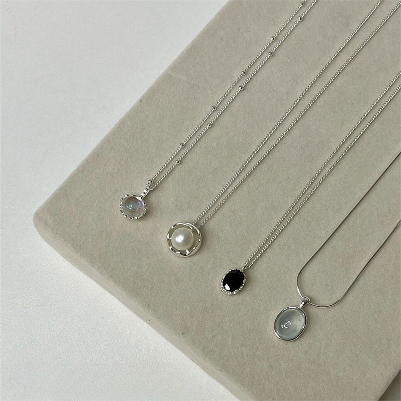 Dagelijkse veelzijdige S Pure Sier Sea Blue Treasure vlinderketting voor vrouwen, vervaagt niet, niche high-end gevoel, licht_voghion.com