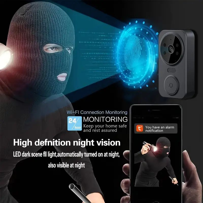 M12 met 4,3" scherm 2.4G zelf-organiserende LAN home video deurbel high-definition nachtzicht spraakintercom_voghion.com