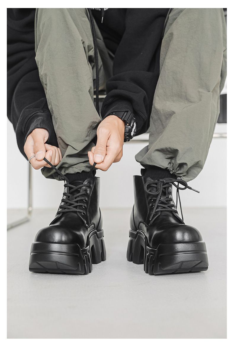 Gear Bottom Erhöhte Martin-Stiefel mit dicker Sohle Herren-High-Street-Bulldozer-Tooling-Lokomotivstiefel Derby-Stiefel mit mittlerem Kopf_voghion.com