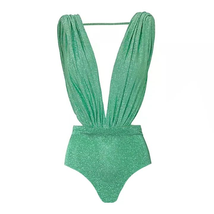 Maillot de bain pour femme, tissu flash, décolleté en V profond, sexy, une pièce, style transfrontalier, tendance_voghion.com